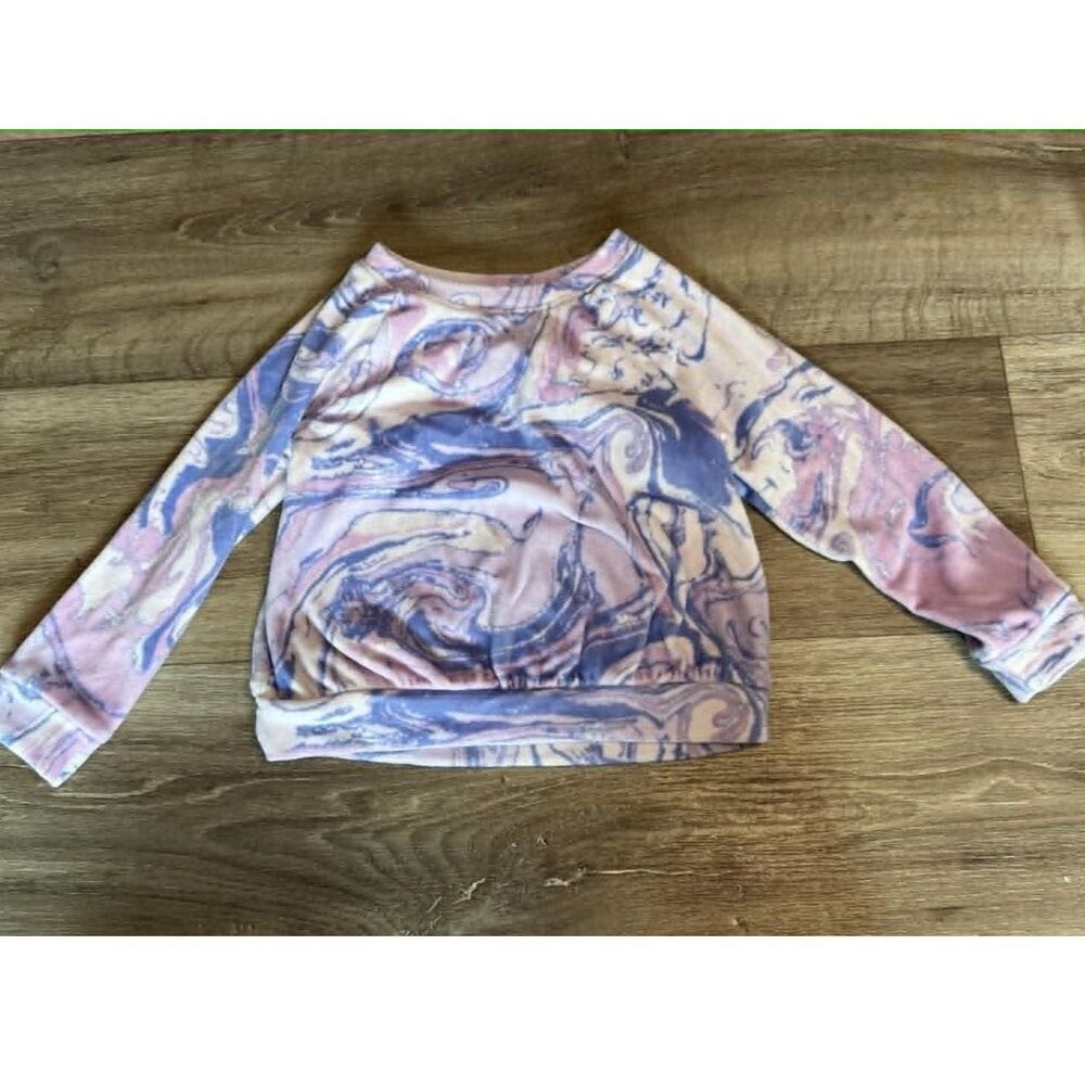 Cat & Jack Girls 3T Super Soft Pink Blue Marble Swirl Sweatshirt